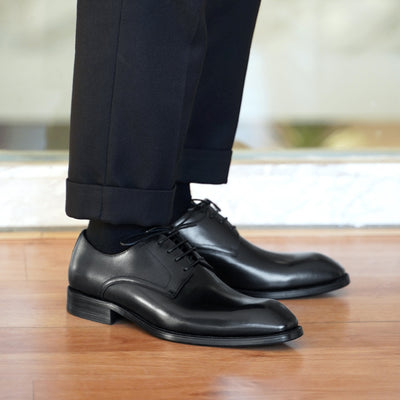 Zapatos de Cuero Vintage con Punta Cuadrada para Hombre - Image 6