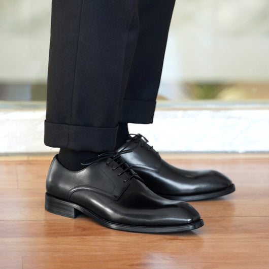 Zapatos de Cuero Vintage con Punta Cuadrada para Hombre - Image 6