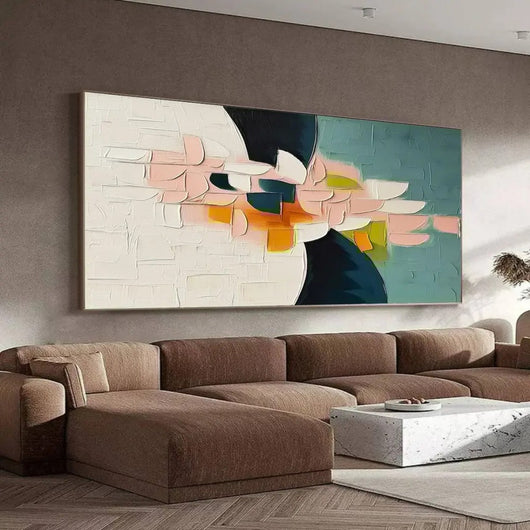 Cuadro Abstracto Moderno Pintura al Óleo Hecha a Mano con Textura 3D Flores - Image 18