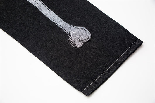 Jeans Negros con Bordado de Calavera para Hombre - Image 16