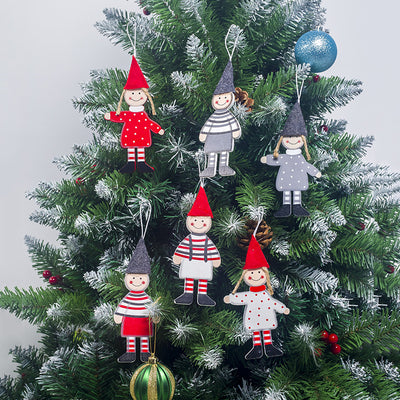 Adorno Navideño de Madera - Figuras Niño y Niña Decorativas