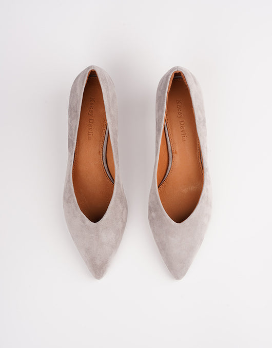 Zapato Stiletto de Punta Fina con Boca V en Ante - Comodidad Premium - Image 2