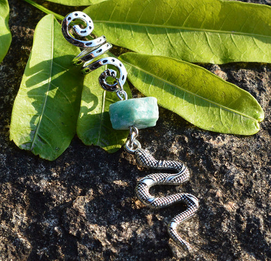 Accesorios para el Cabello de Cristal Natural Vikingo con Diseño de Serpiente - Image 8