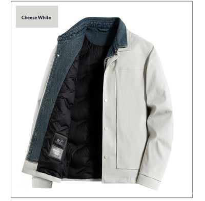 Chamarra Hombre Falso Dos Piezas Estilo Coreano Suelta Moderna - Image 7
