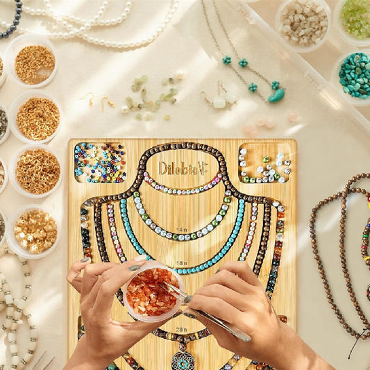 Bandeja Exhibidora de Bambú con Cuentas de Madera para Joyas - Image 2
