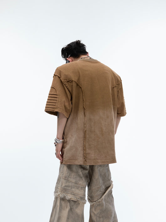 Remera Oversize con Efecto Desgastado y Hombros Acolchados - Image 2