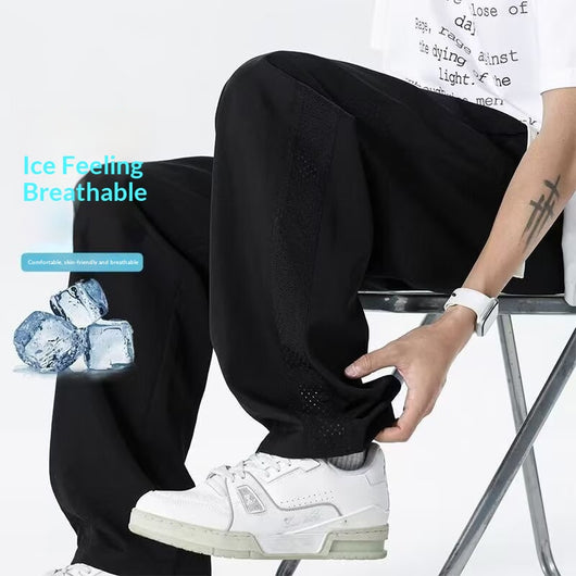 Pantalones Rectos de Seda de Hielo para Hombre - Transpirables y Cómodos - Image 3