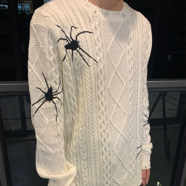 Suéter Unisex con Patrón de Araña en Jacquard