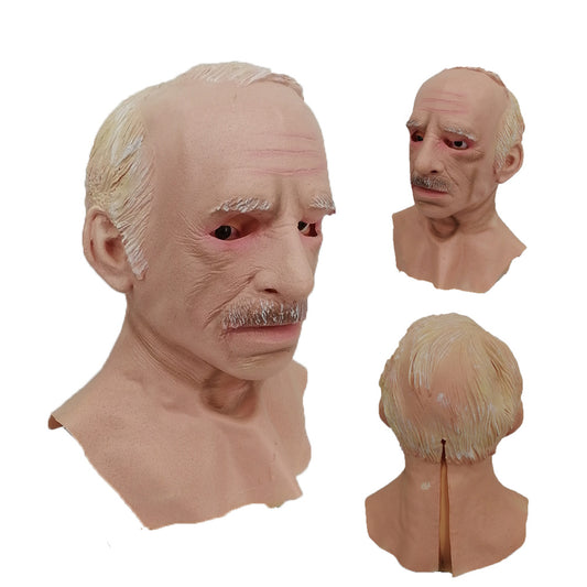 Máscara de Cabeza Calva de Abuelo - Cobertura Látex Realista - Image 2