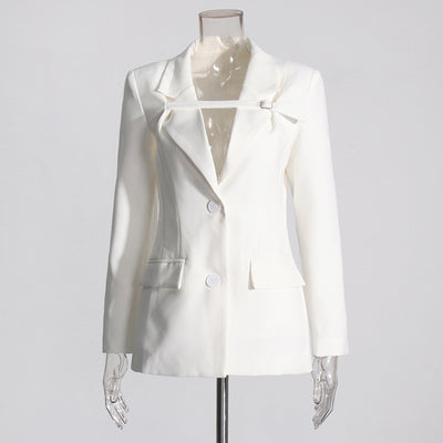 Blazer Slim Fit Patchwork para Mujer - Diseño Moderno y Versátil - Image 15