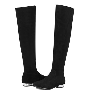 Botas Sobre la Rodilla en Gamuza con Elástico para Mujer - Image 9