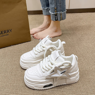 Tenis Blancos Plataforma Casual Versátiles para Mujer - Image 5