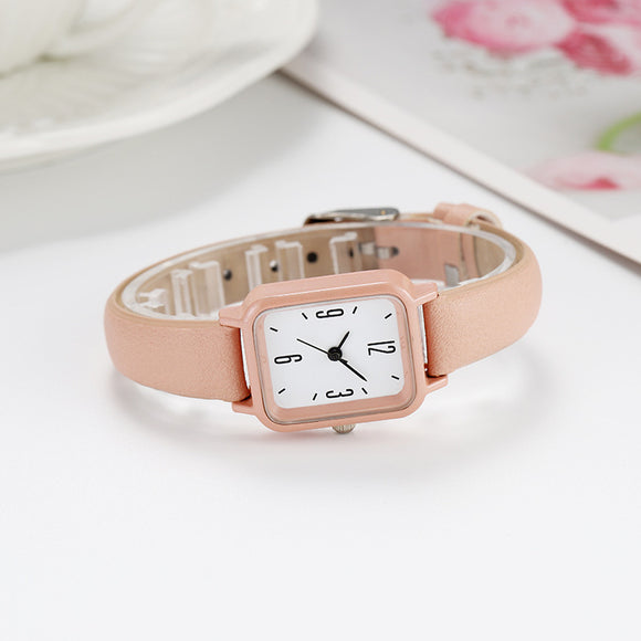 Reloj Digital Cuadrado de Aleación con Correa de Cuero para Jóvenes