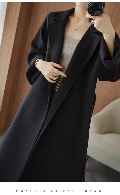 Abrigo Reversible de Cachemira para Mujer - Largo Suelto Oversize - Image 25