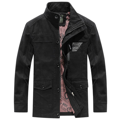Chaqueta Cortaviento de Algodón Lavado para Hombre - Casual y Versátil - Image 4
