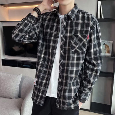 Camisa Casual Cuadros Estilo Hong Kong para Jóvenes - Image 14