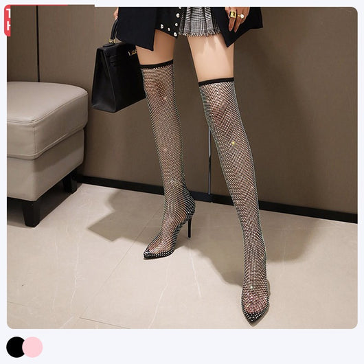 Botines Stiletto Over the Knee con Strass y Suela de Goma - Image 5
