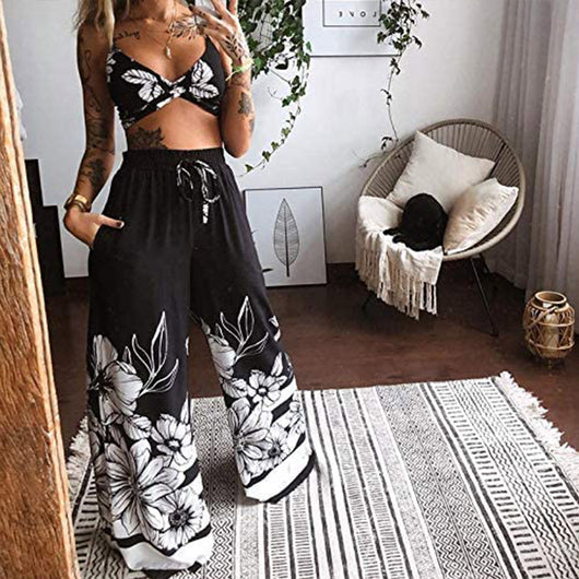 Conjunto Tirantes Estampado con Pantalón Negro - Image 6