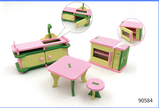 Casa de Muñecas de Madera Miniatura para Juego Infantil