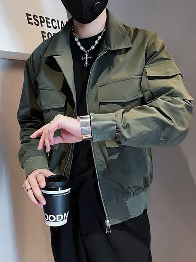 Chaqueta de Trabajo Retro con Cuello Mao para Hombre - Image 13