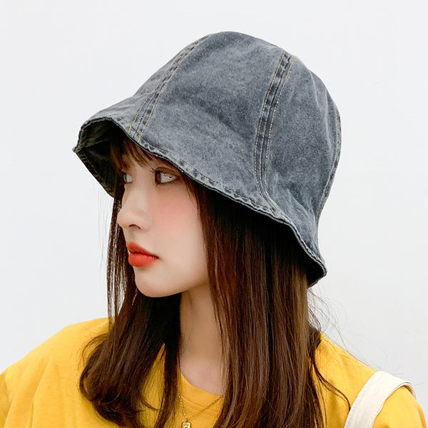 Gorra Bucket Denim Lavado para Mujer - Estilo Casual