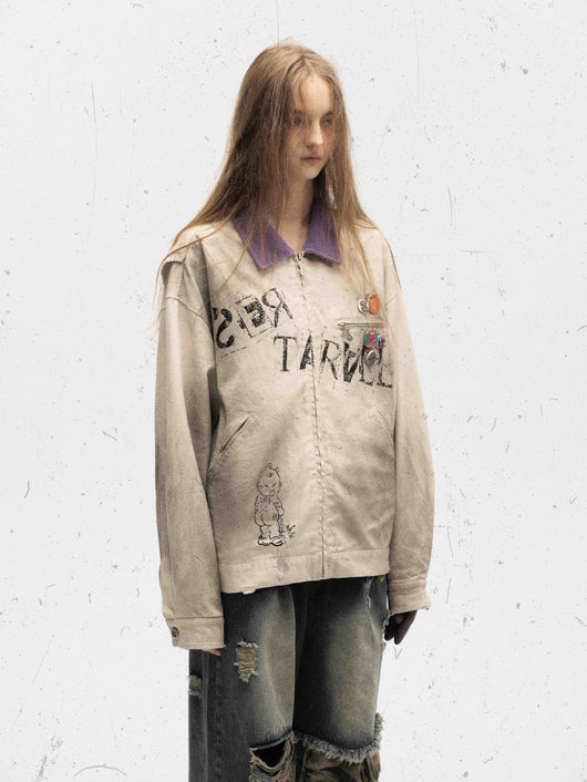 Chaqueta Detroit con Diseño Retro Badge y Teñido Vintage - Image 14