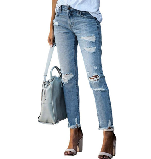 Pantalones Vaqueros Rotos Talla Grande para Mujer - Image 8