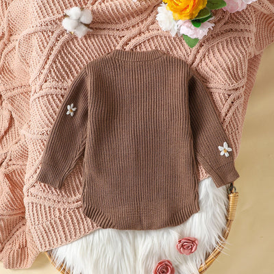 Enterizo Infantil de Flores Bordadas con Mangas Largas - Image 3