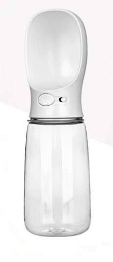 White and clear portable dog water dispenser with a built-in bowl and transparent water reservoir. - Image 20