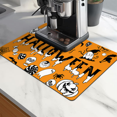 Tapete de Drenaje de Agua para Encimera con Impresión de Calabaza de Halloween - Image 10