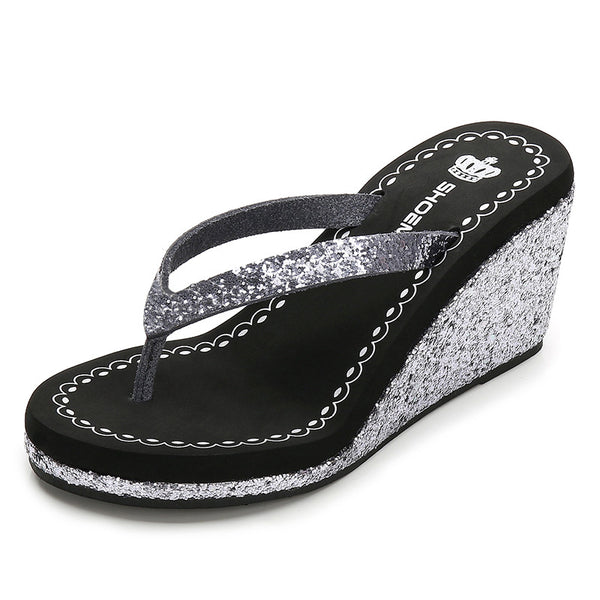 Pantuflas de Tacón Alto con Lentejuelas y Cristales para Mujer - Image 7