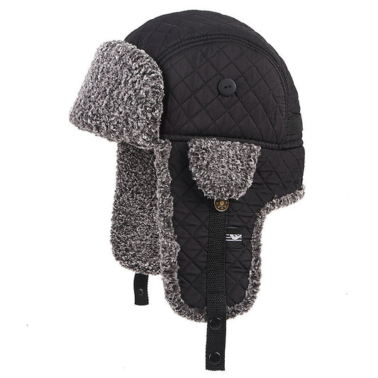 Gorro Térmico Lei Feng Hombre Patrón Cuadros Terciopelo Premium