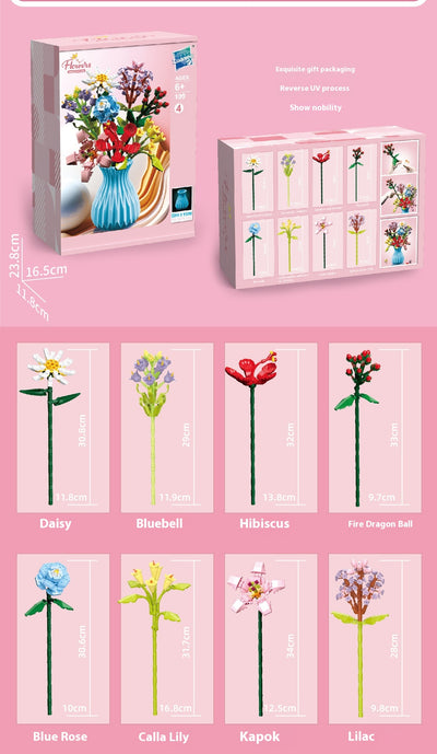 Bloques de Construcción Flores con Piezas Pequeñas - Juguete Educativo Armable - Image 16