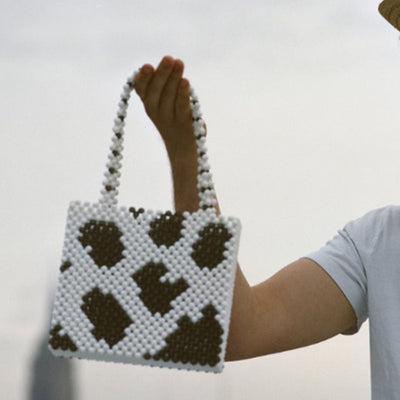 Bolsa Tejida con Patrones de Puzzle y Cuentas Decorativas - Image 19