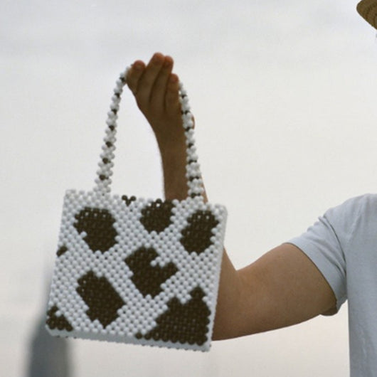 Bolsa Tejida con Patrones de Puzzle y Cuentas Decorativas - Image 19