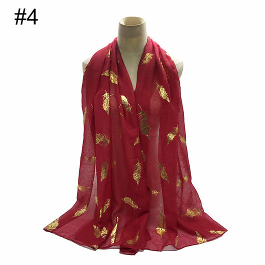 Pañuelo Turbante Versátil con Estampado de Hojas Doradas para Mujer - Image 6