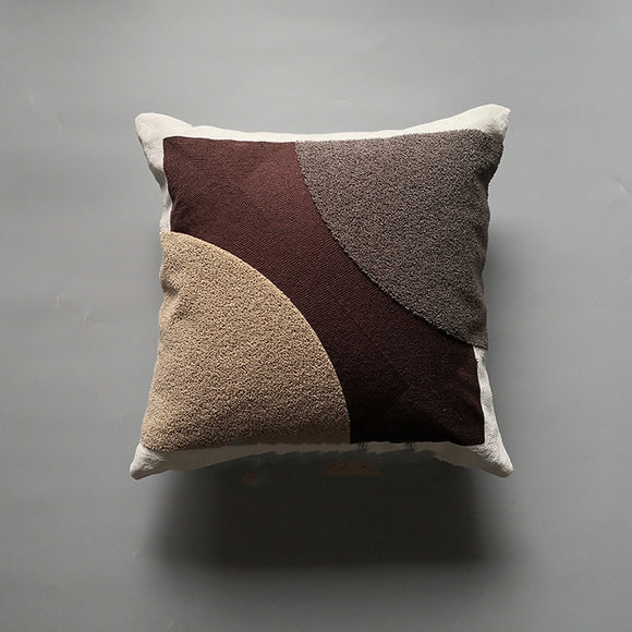 Funda de Cojín Estilo Madera Vintage Japonés con Borlas y Tejido Acogedor