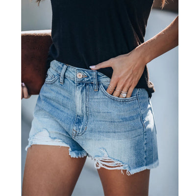Shorts Vaqueros Rotos con Flecos Estilo Sexy - Image 10