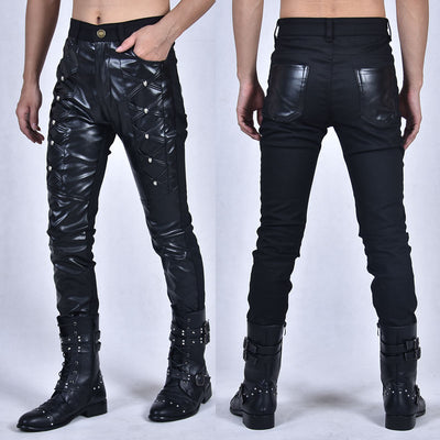 Pantalones de Cuero Ajustados con Cierre para Hombre - Otoño e Invierno - Image 12