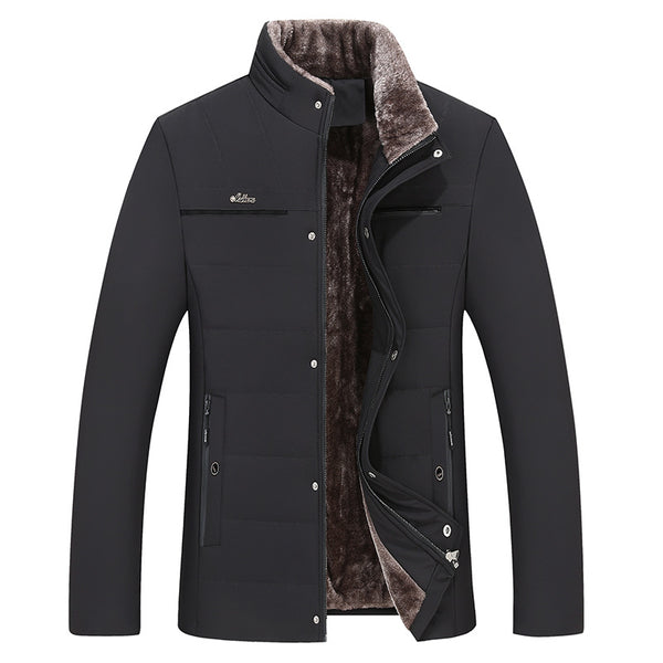 Abrigo Acolchado de Algodón para Papá - Chaqueta Cálida Otoño Invierno