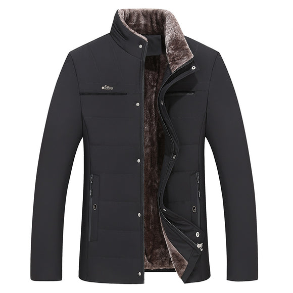 Abrigo Acolchado de Algodón para Papá - Chaqueta Cálida Otoño Invierno