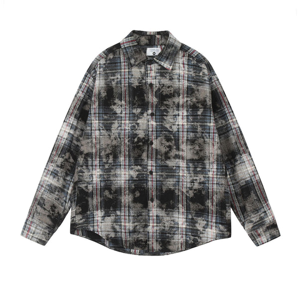 Camisa Cuadros Estilo Retro Americano con Estampado Vintage - Image 6
