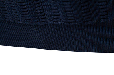 Suéter Hombre Jacquard a Rayas con Cierre Medio y Cuello Alto - Image 20