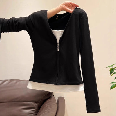 Blusa Larga Coreana de Diseño Versátil para Capas Base - Image 2