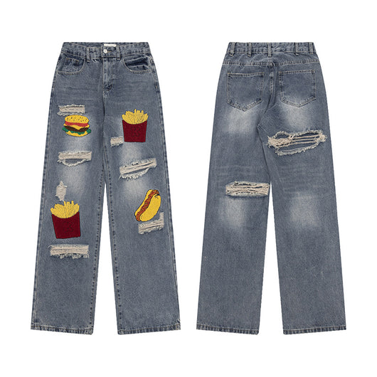 Pantalones Vaqueros Rotos Oversized de Pierna Recta Ancha para Mujer - Image 13