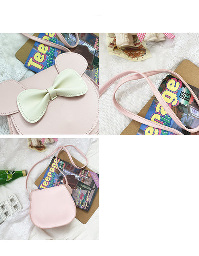 Mochila Infantil Estilo Soft Girl con Moño - Bolsa PU Compacta para Niñas - Image 3