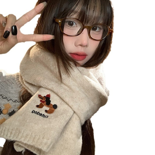 Bufanda Térmica Infantil con Bordado de Cachorro - Diseño Adorable para Otoño e Invierno - Image 5