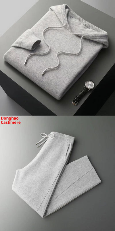 Conjunto Deportivo Lana Pura Hombre: Sudadera sin Costuras y Pantalón Tejido con Cordón - Image 8