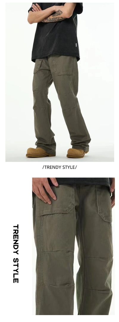 Pantalón Overol Holgado Gris Verdoso para Hombre - Estilo Casual Versátil - Image 12