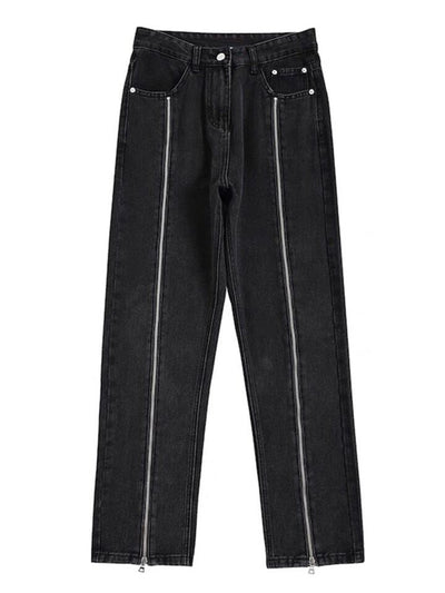 Jeans Rectos Talla Grande con Diseño de Cierre Moderno - Image 7